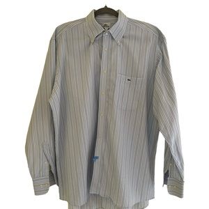 Lacoste Blue/White/Tan Stripe Cotton Shirt 44(XL)